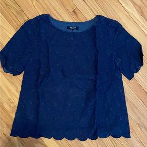Madewell navy lace top
